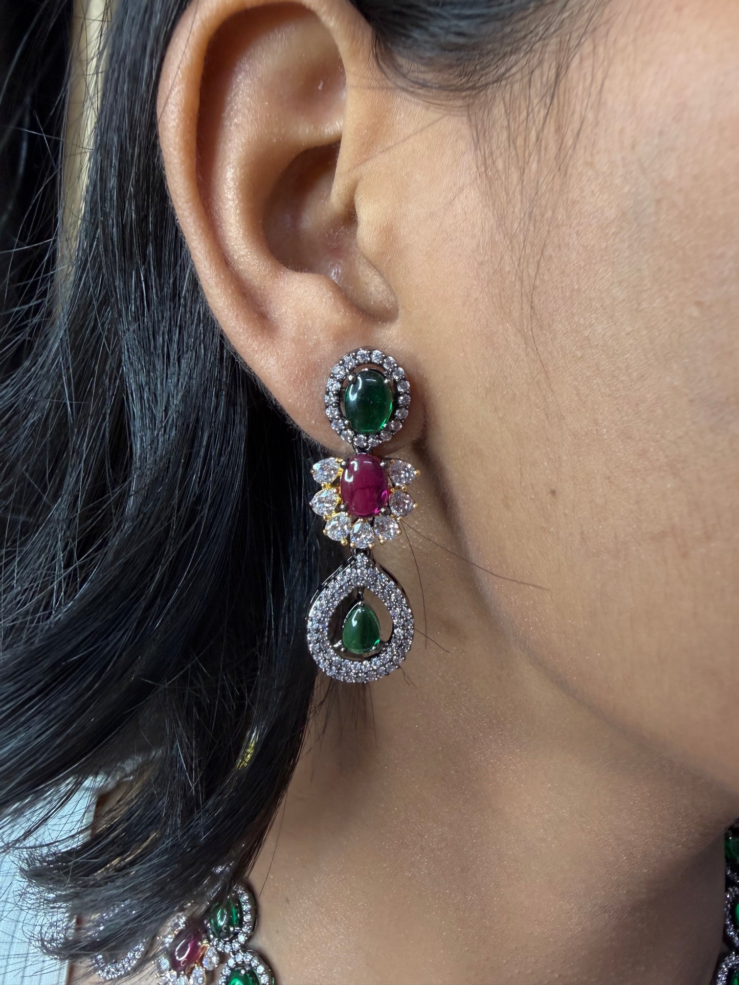 Premium Emerald Ruby AD Necklace