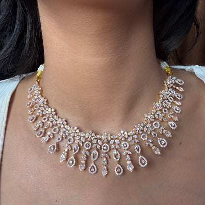 Premium Floral AD Moissanite Necklace