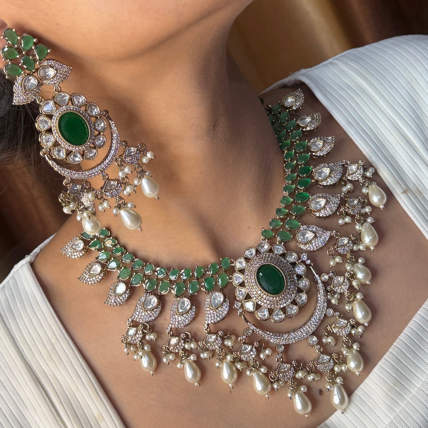Premium Emerald AD Moissanite Necklace