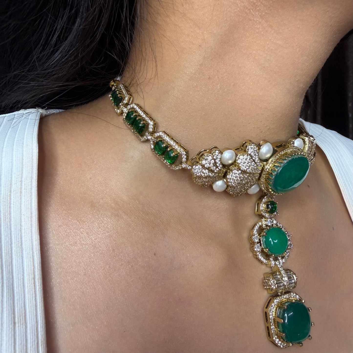 Premium Green Stone Choker Necklace