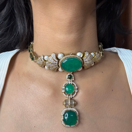 Premium Green Stone Choker Necklace