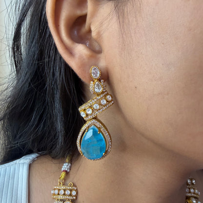 Turquoise Drop Moissanite Necklace