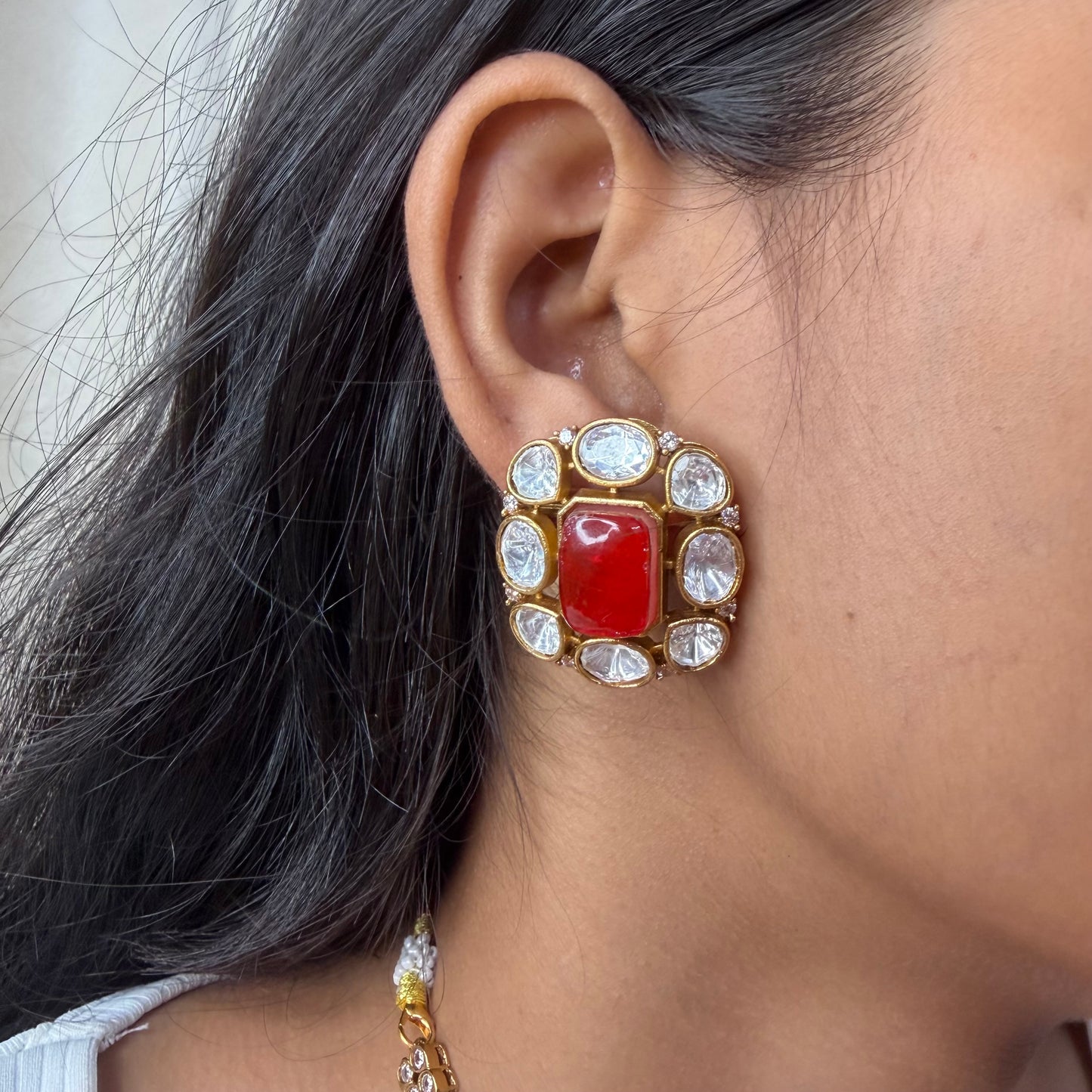Ruby Floral Moissanite Choker Necklace