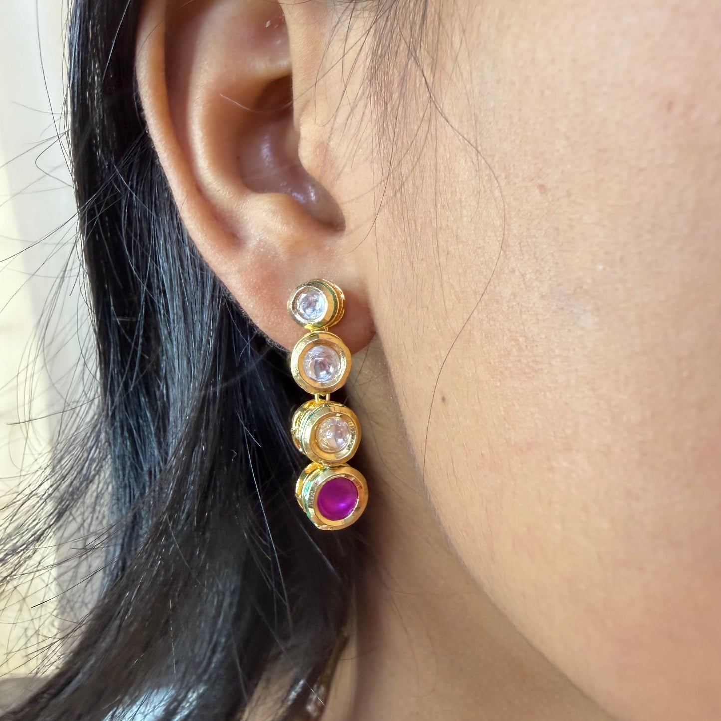 Kundan Necklace with Ruby Center Stone