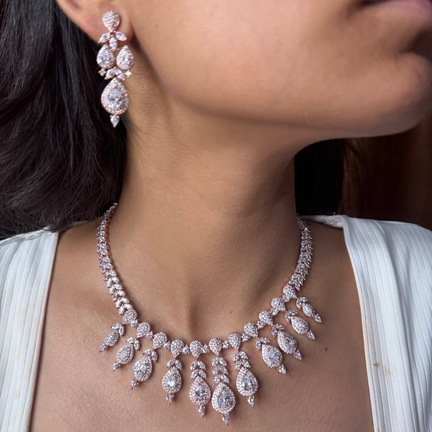 Premium Rose Gold AD Necklace