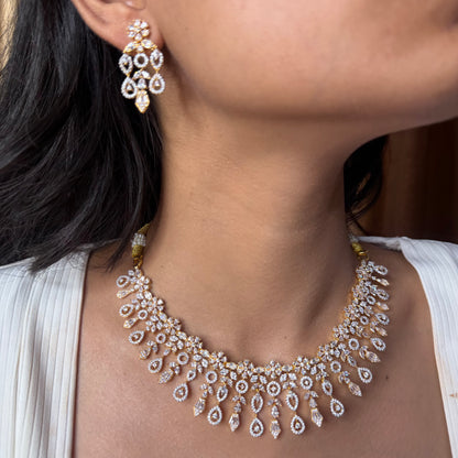 Premium Floral AD Moissanite Necklace