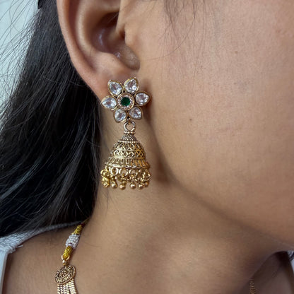 Rajwadi Multi Chain Peacock Necklace