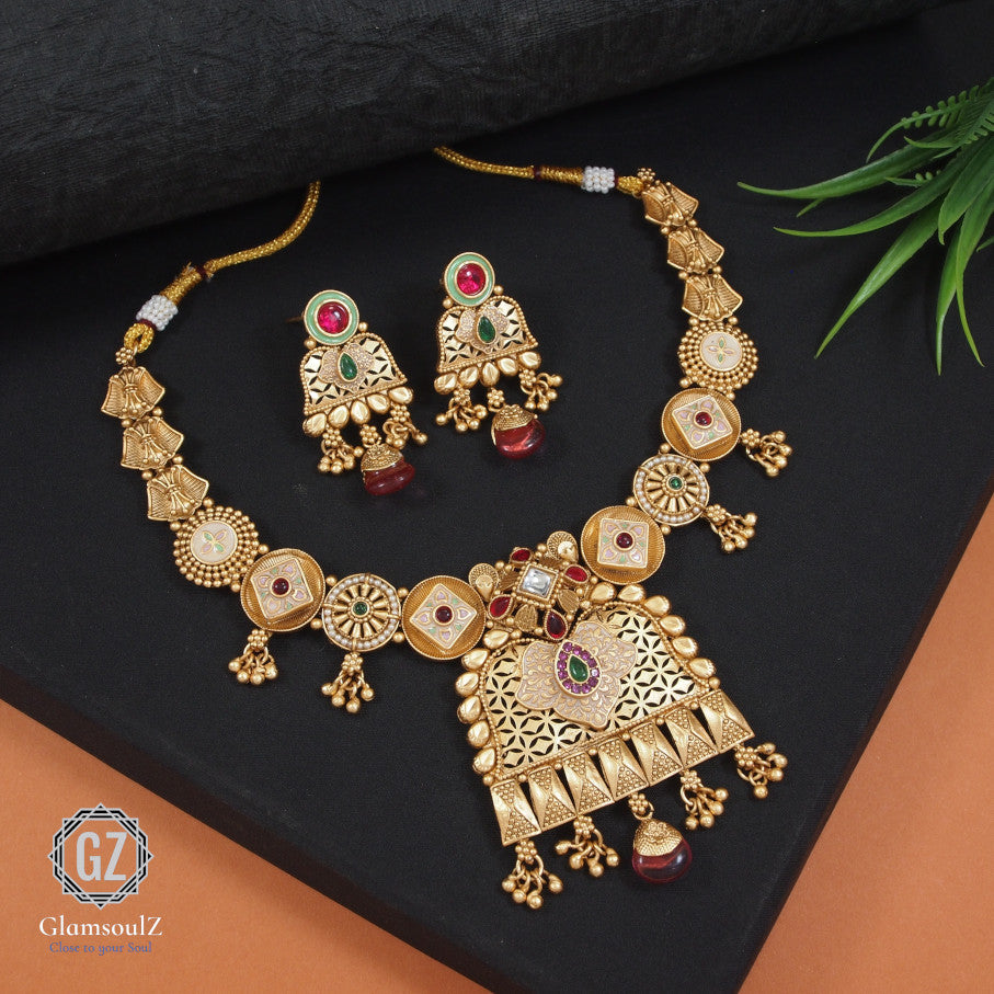 "Royal Charm Rajwadi Necklace Set"