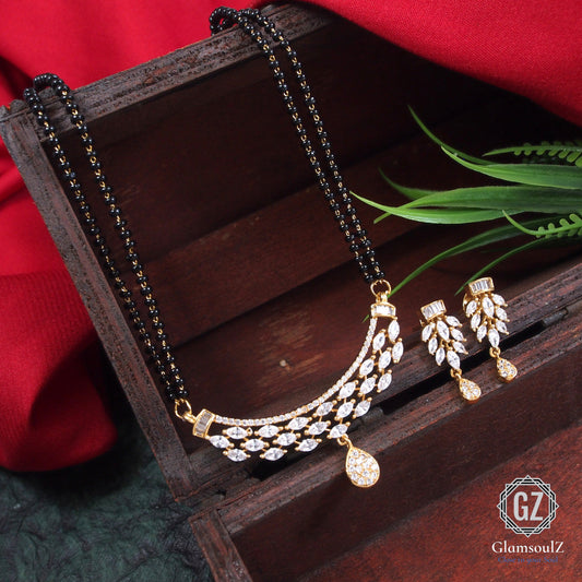 Elevate your everyday style with Glamsoulz' exquisite daily wear diamond mangalsutras.  Modern designs, sparkling diamonds, effortless elegance. 