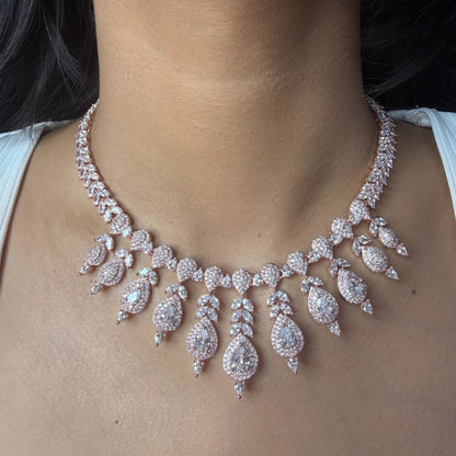 Premium Rose Gold AD Necklace for women by GlamsoulZ