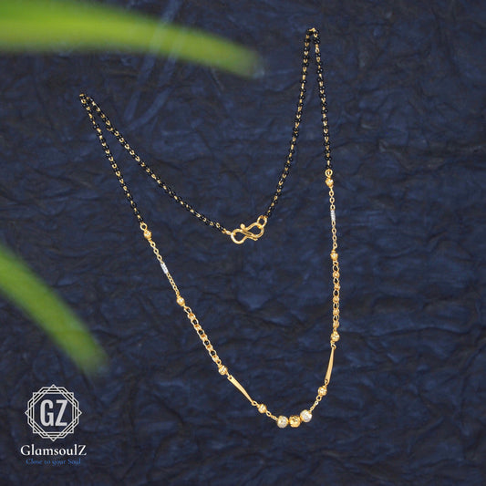 "Elevate your style with our exquisite gold plated Mangalsutra collection at Glamsoulz. Shop now for trendy designs and unbeatable quality. Perfect for every occasion!"