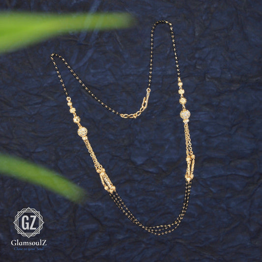 "Enhance your style with our exquisite gold plated Mangalsutra from Glamsoulz. Shop now for the perfect blend of tradition and elegance. Buy online!"