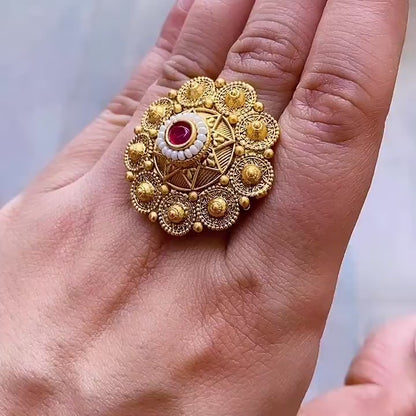 Royal Ajustable Rajwadi Finger Ring - Exquisite Elegance